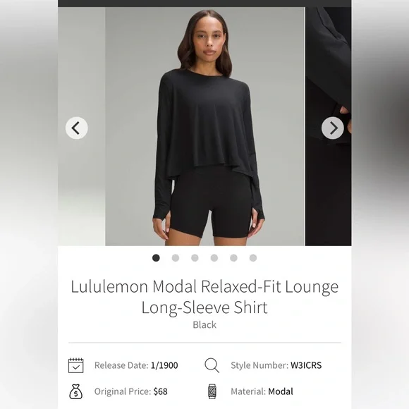 NWT Lululemon Modal Relaxed Fit Lounge Long Sleeve - Picture 6 of 6